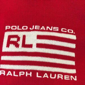 Ralph Lauren American Flag Logo Roll Neck Pullover Sweater